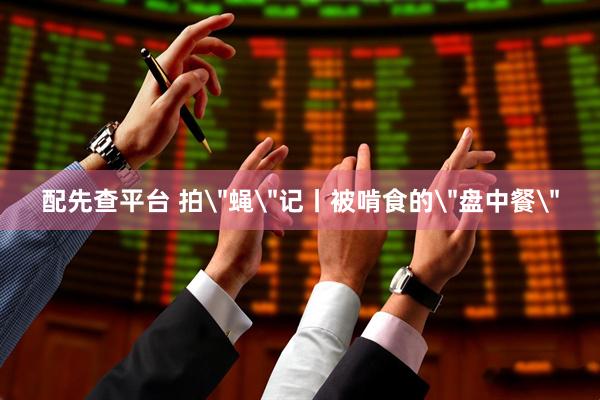 配先查平台 拍＂蝇＂记丨被啃食的＂盘中餐＂